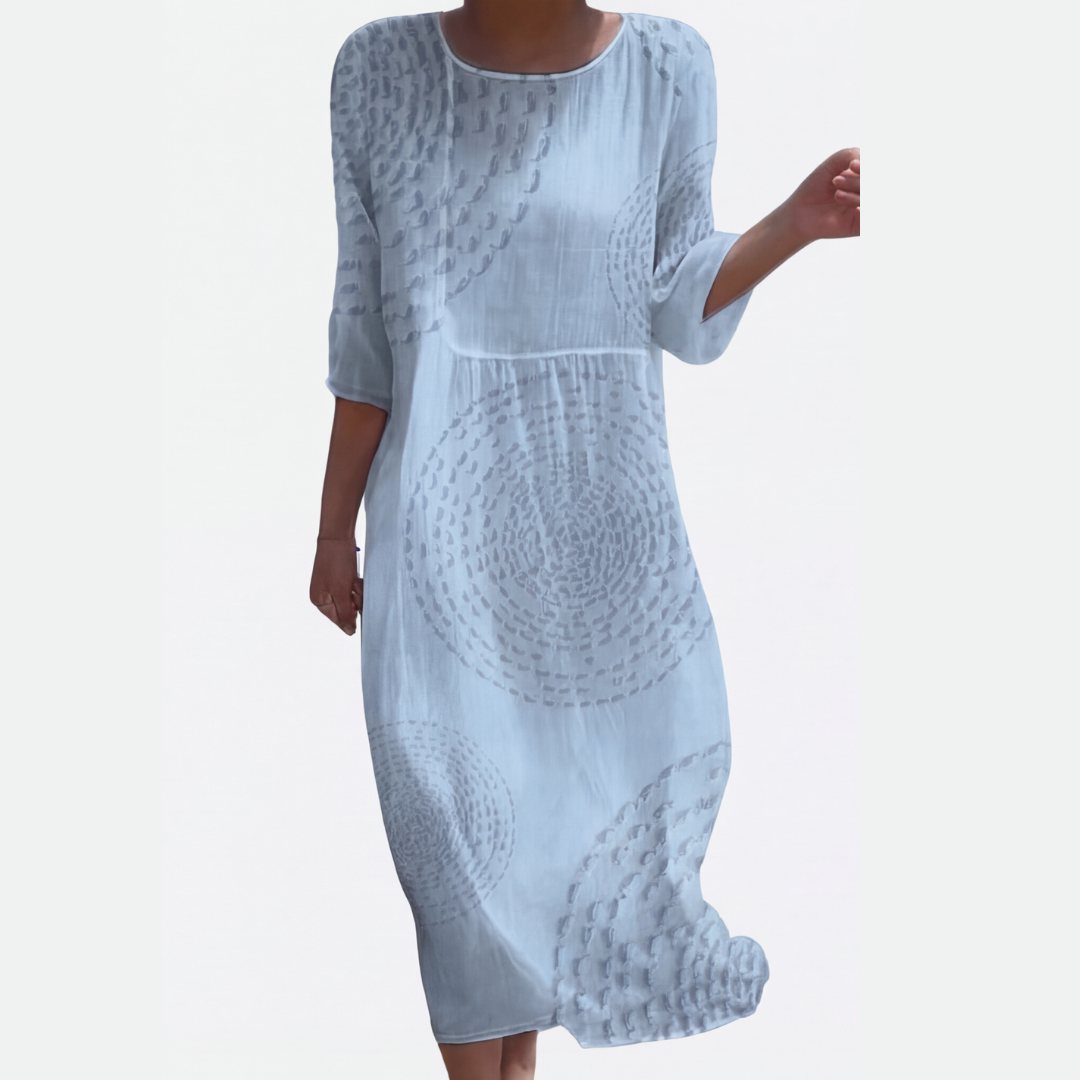 Tessara™ – Embossed Texture Midi Dress