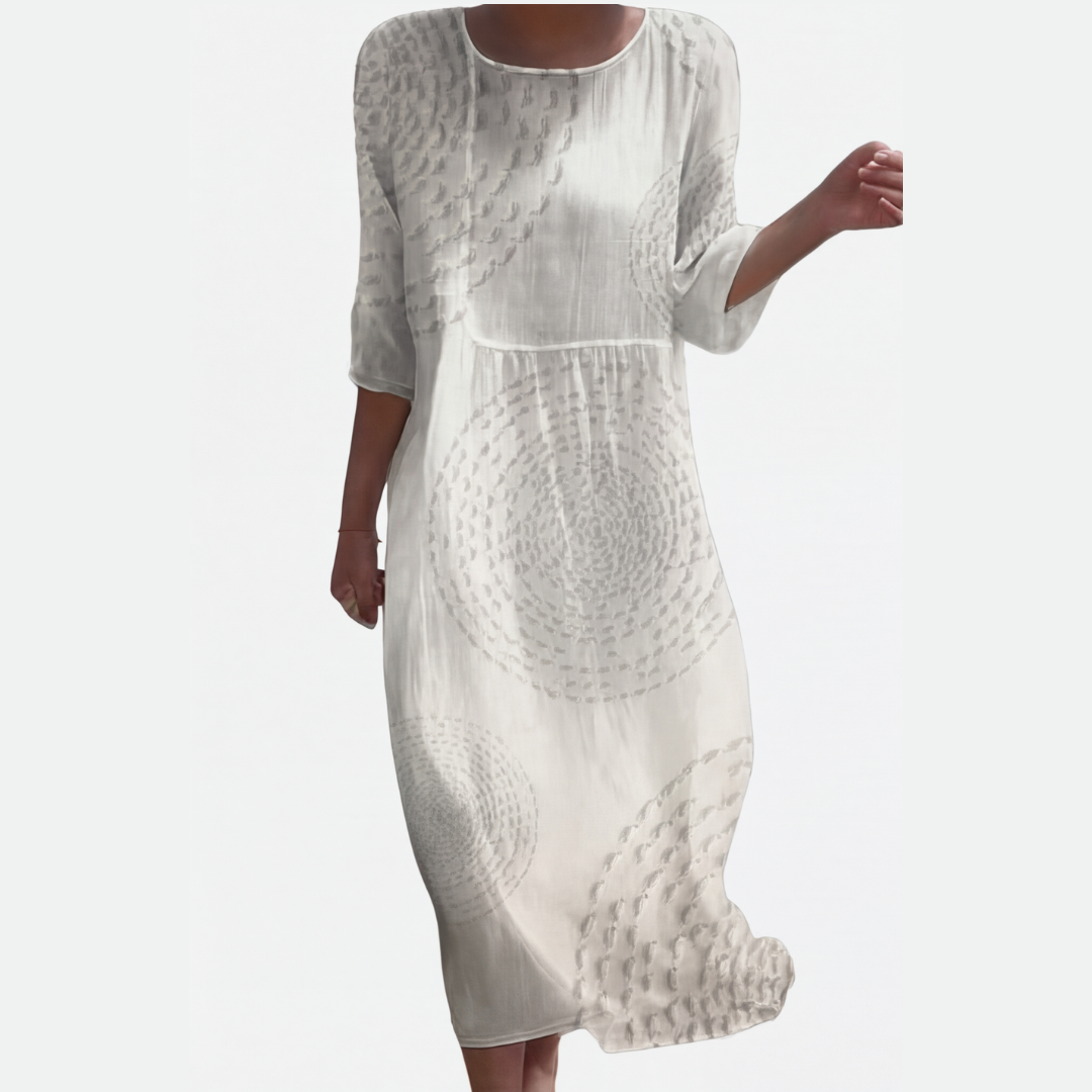 Tessara™ – Embossed Texture Midi Dress