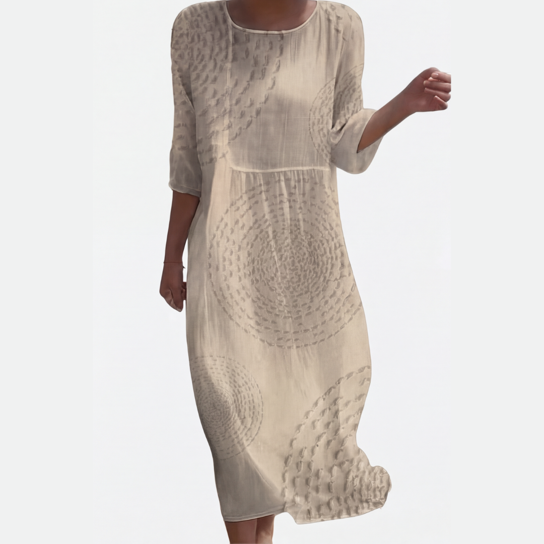 Tessara™ – Embossed Texture Midi Dress