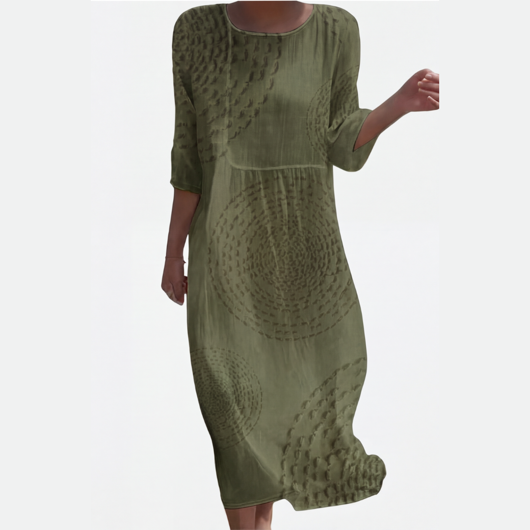 Tessara™ – Embossed Texture Midi Dress