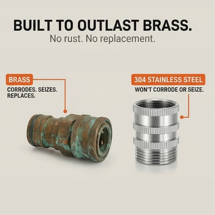 Flowsnap™ – Stainless Steel Garden Hose Quick Connect Set