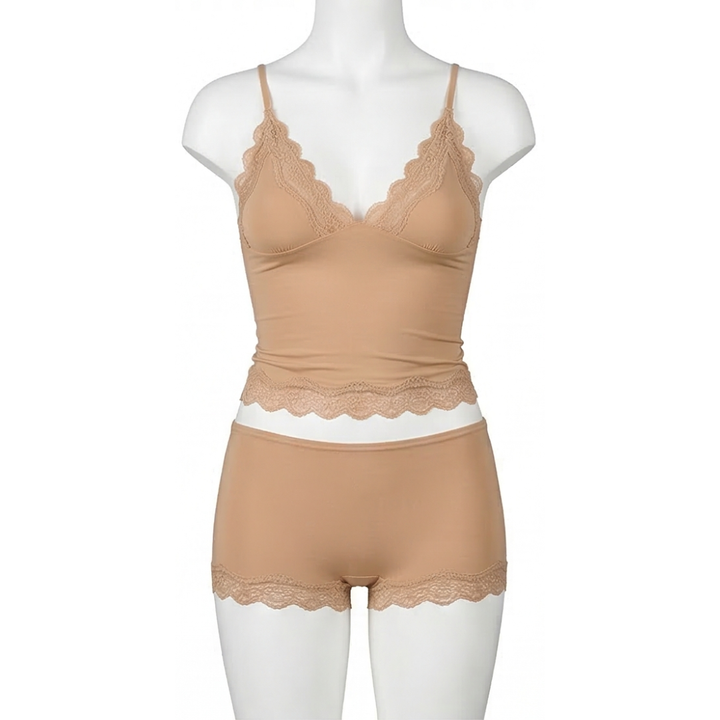 Lunaire™ – Seamless Lace Camisole and Boxer Brief Set