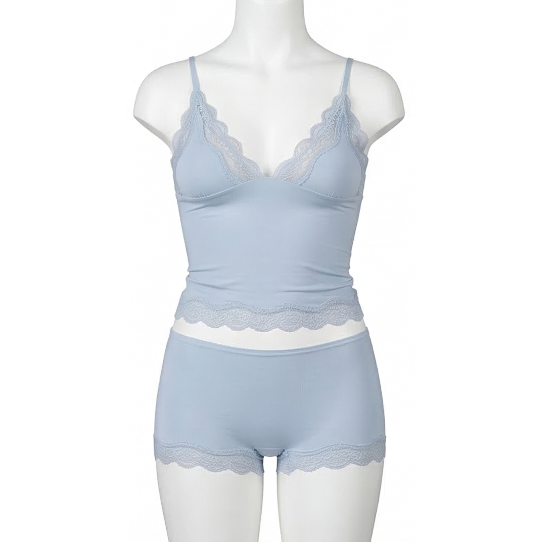 Lunaire™ – Seamless Lace Camisole and Boxer Brief Set