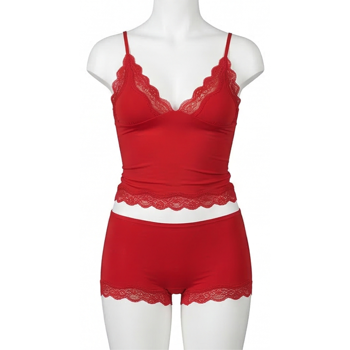 Lunaire™ – Seamless Lace Camisole and Boxer Brief Set