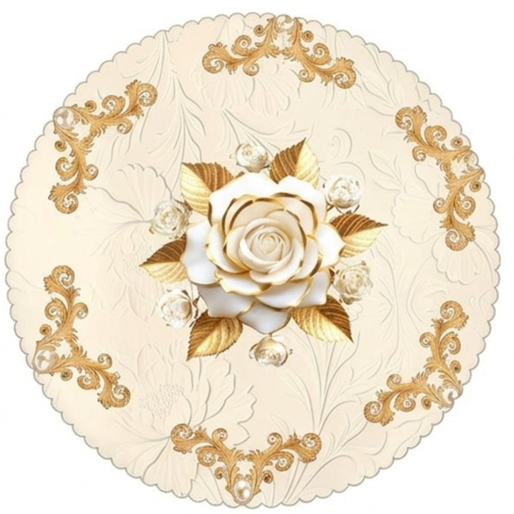 Rosalina™ – Embossed Gold Rose Waterproof Tablecloth