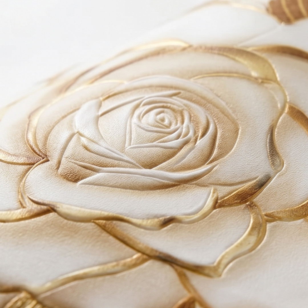 Rosalina™ – Embossed Gold Rose Waterproof Tablecloth