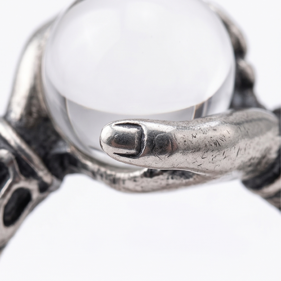 Orbivra™ — Gothic Crystal Ball Statement Ring