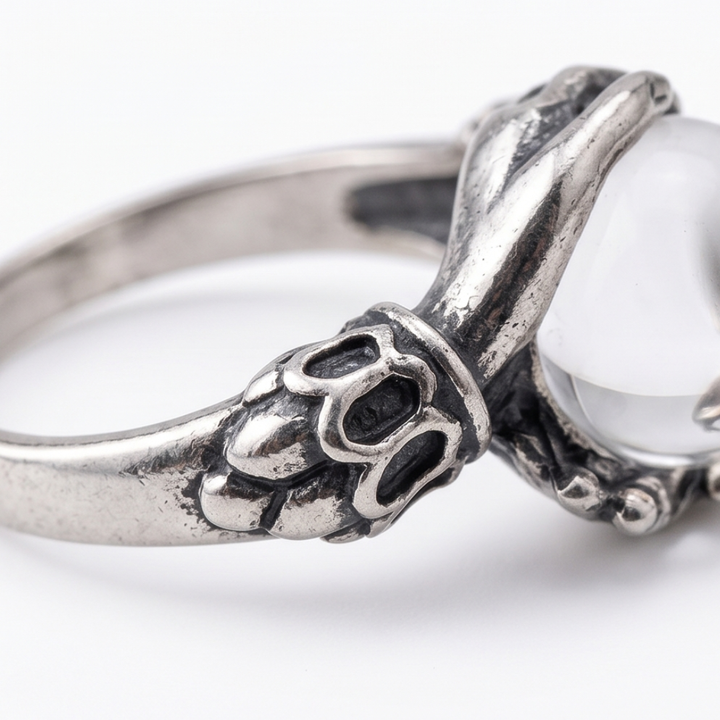 Orbivra™ — Gothic Crystal Ball Statement Ring