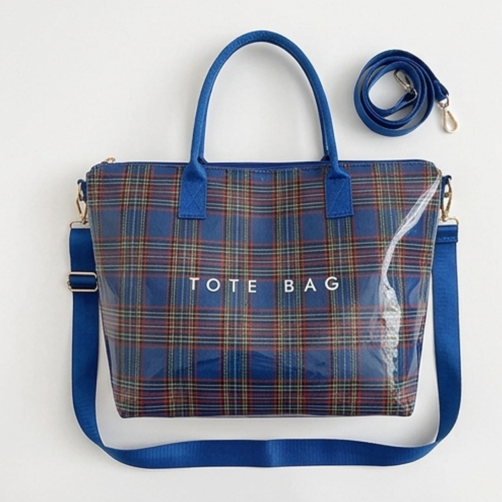 Carroway™ Glossy Checkered Tote Bag
