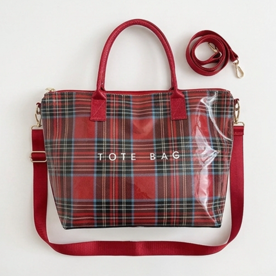 Carroway™ Glossy Checkered Tote Bag