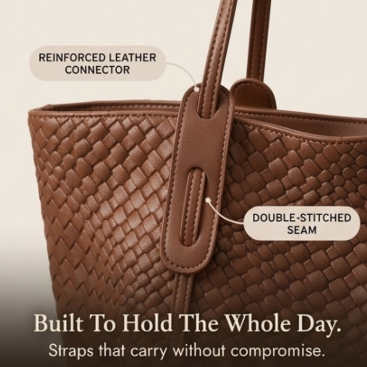 Ardenna™ – Woven Faux Leather Tote