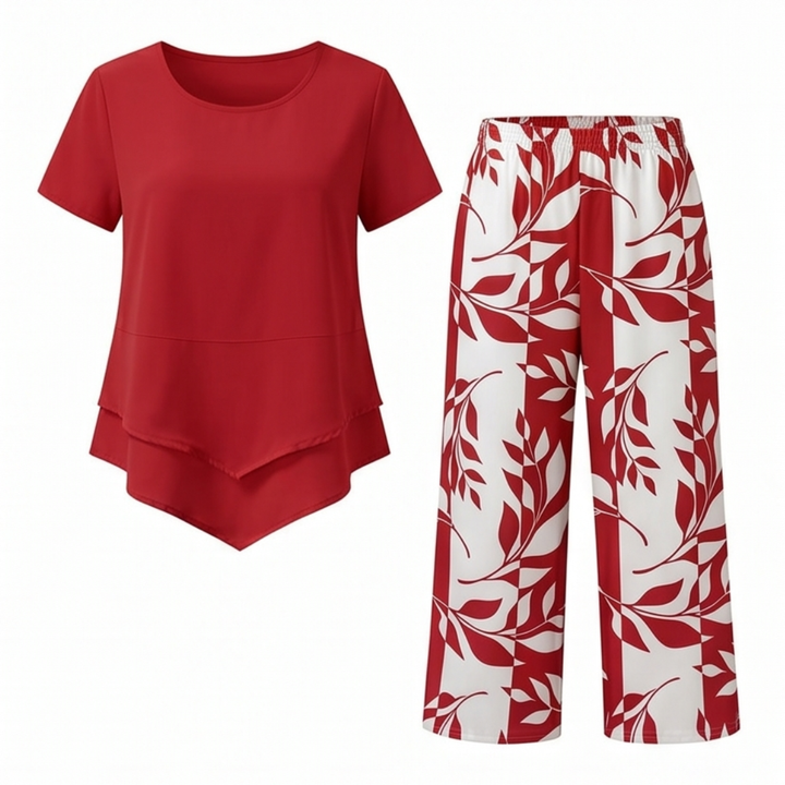 Lunavia™ Asymmetric Tunic & Wide Leg Pants Set