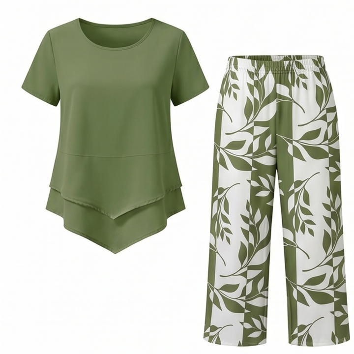 Lunavia™ Asymmetric Tunic & Wide Leg Pants Set