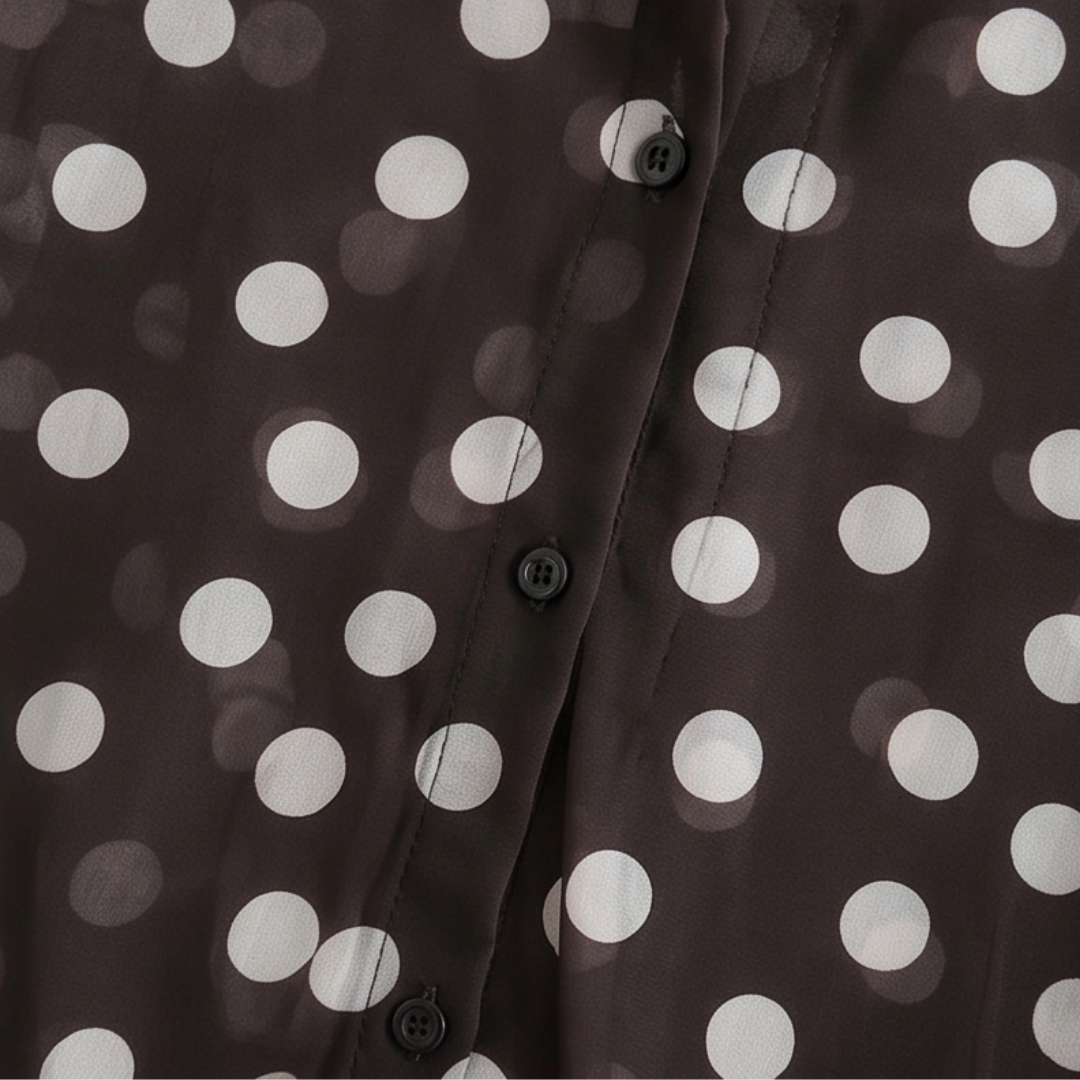 Maisova™ – Satin Polka Dot Button-Down Blouse