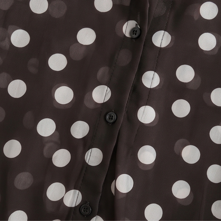 Maisova™ – Satin Polka Dot Button-Down Blouse