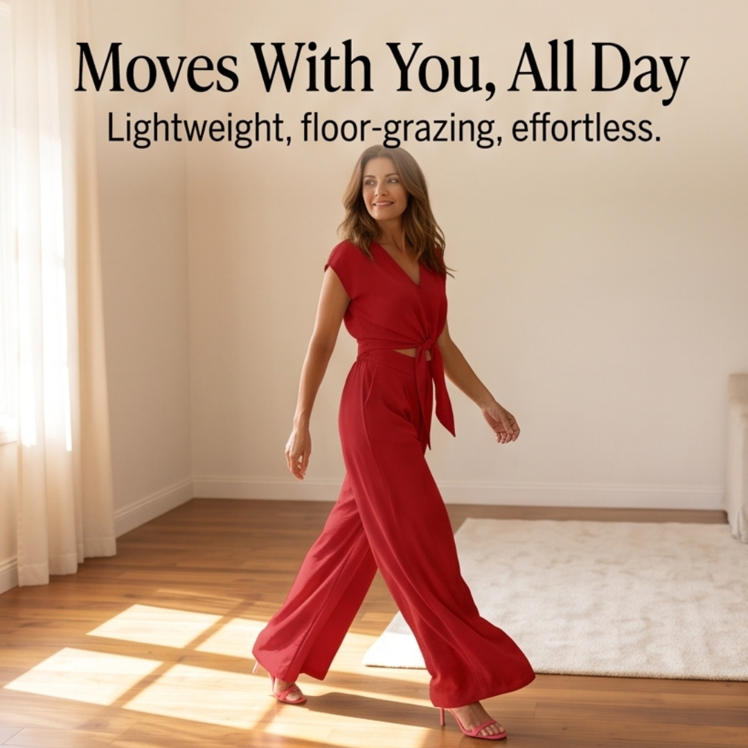 Solenza™ Flattering Two-Piece Set with Wide-Leg Pants
