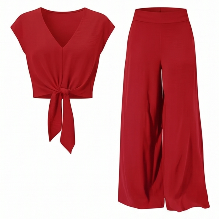 Solenza™ Flattering Two-Piece Set with Wide-Leg Pants