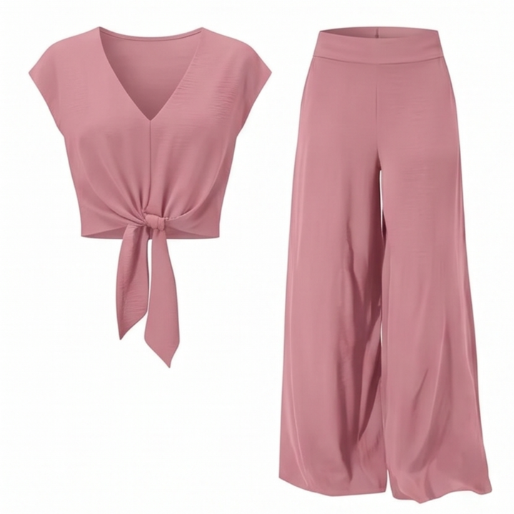 Solenza™ Flattering Two-Piece Set with Wide-Leg Pants