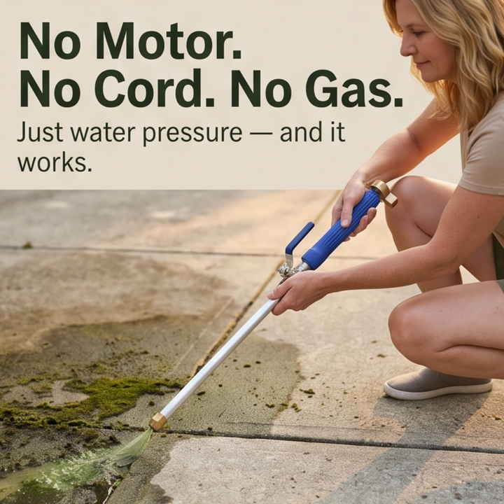 MossBlast™ – High-Pressure Garden Hose Nozzle for Moss and Grime