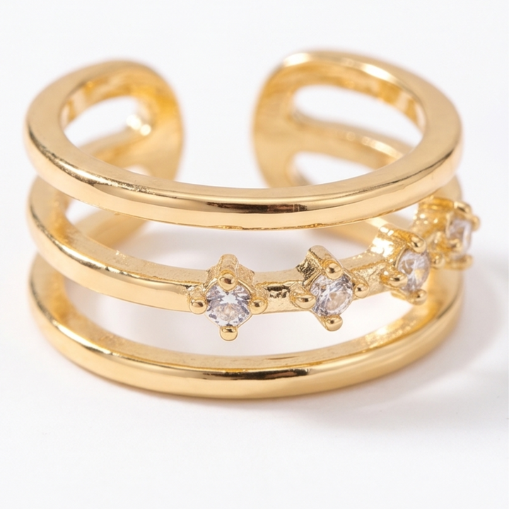 Lunavia™ Triple Heart Drop Earrings with Matching Ear Cuff