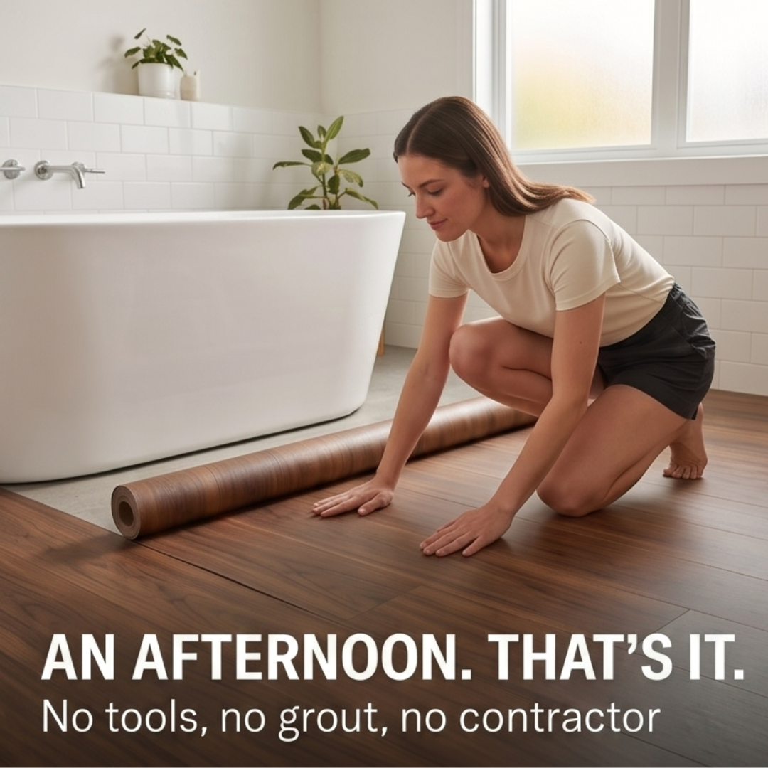 Plankly™ – Waterproof Wood-Grain Floor Roll