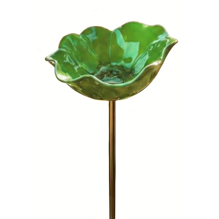 PetalHaven™ Hand-Formed Poppy Bird Bath Garden Stake