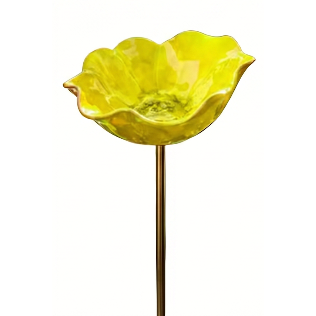 PetalHaven™ Hand-Formed Poppy Bird Bath Garden Stake