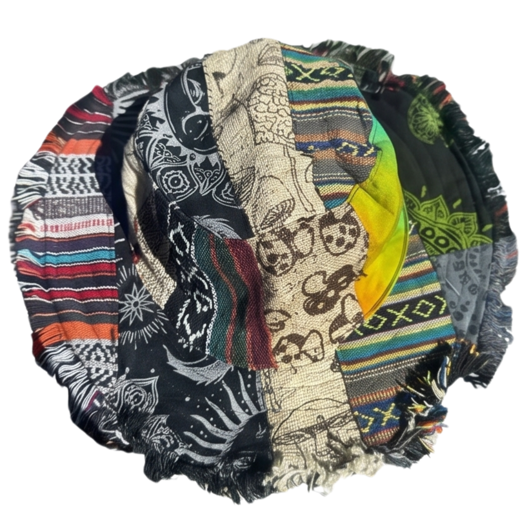 Wandari™ – Patchwork Mushroom Bucket Hat with Hidden Pocket