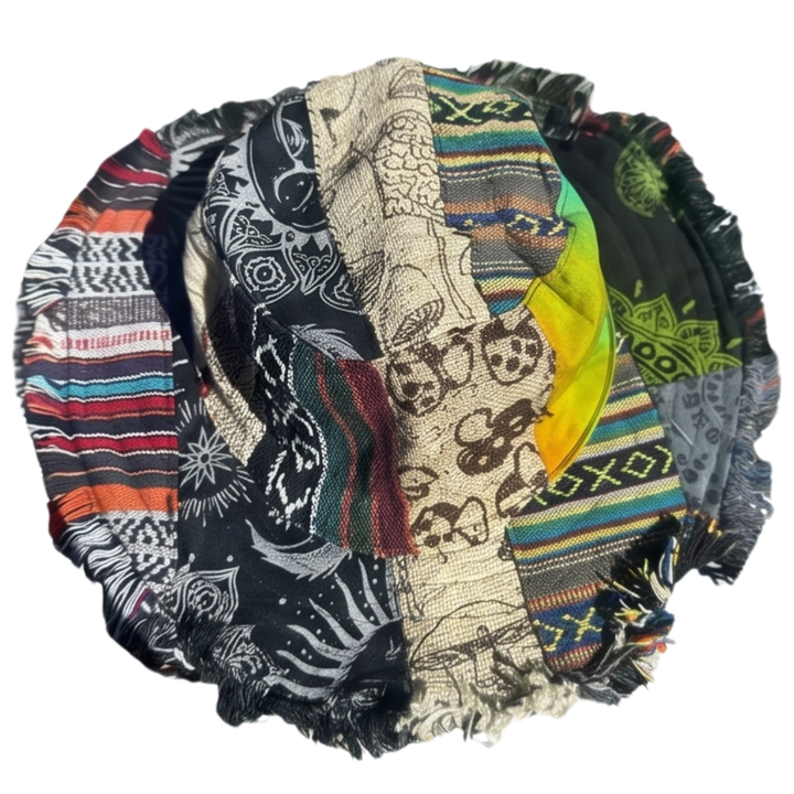 Wandari™ – Patchwork Mushroom Bucket Hat with Hidden Pocket