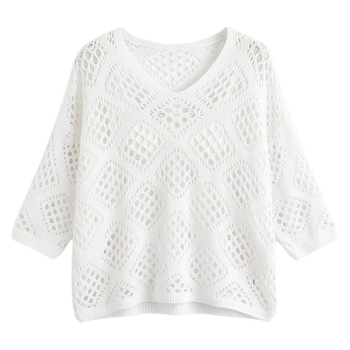 Sunfara™ – Bohemian Crochet V-Neck Top