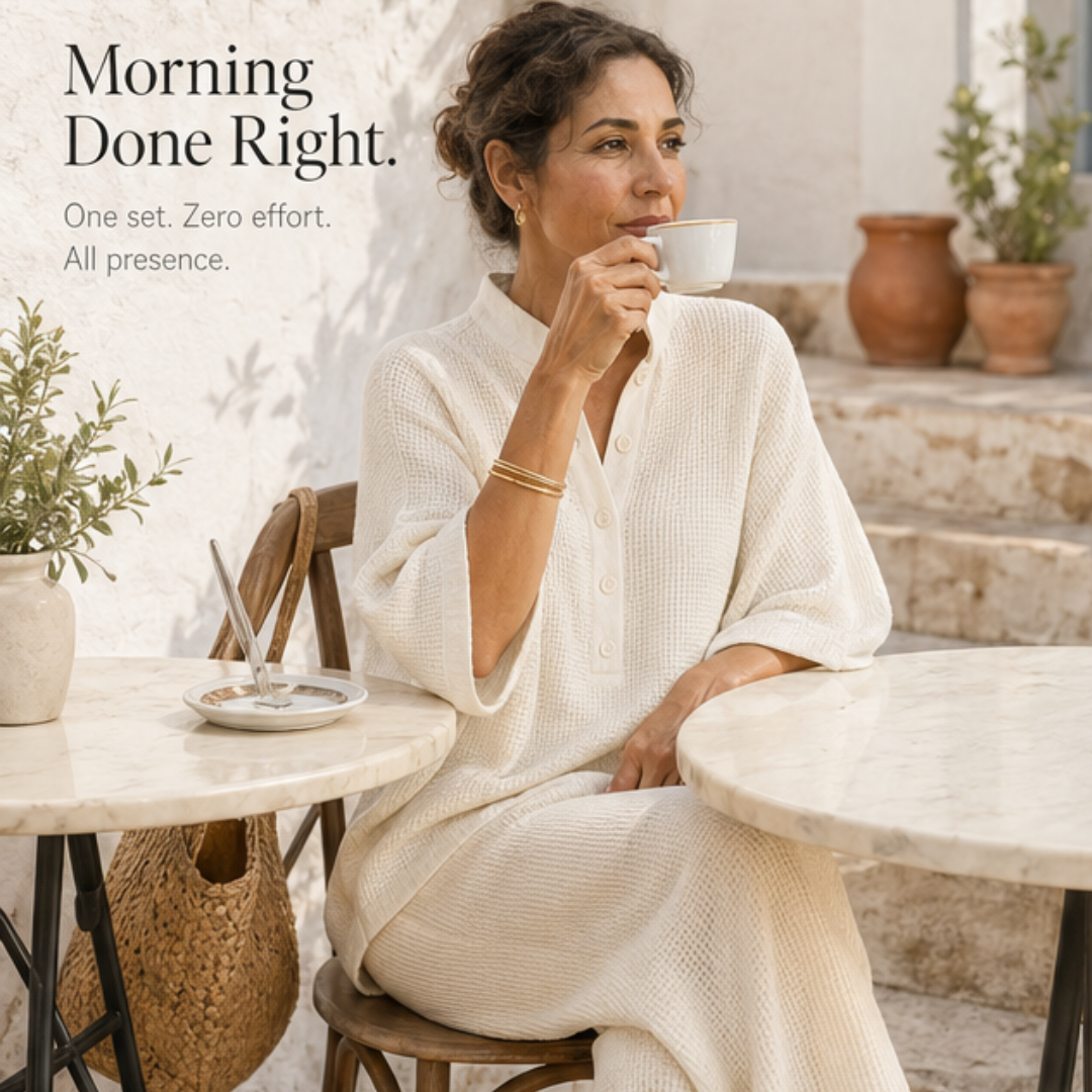 Vienelle™ Waffle-Knit Two-Piece Set for Effortless Everyday Style