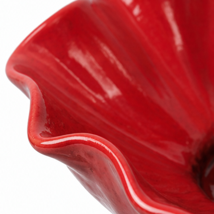 PetalHaven™ Hand-Formed Poppy Bird Bath Garden Stake