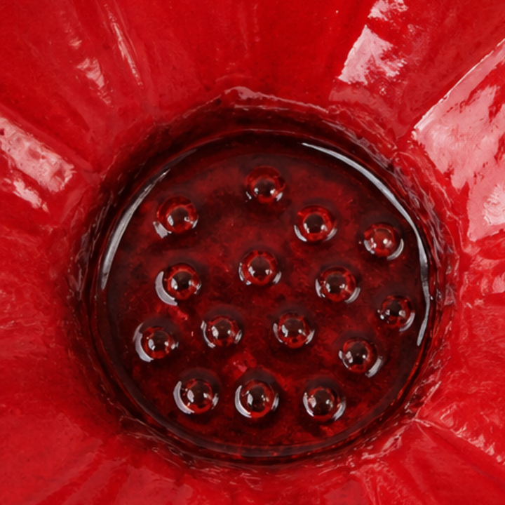 PetalHaven™ Hand-Formed Poppy Bird Bath Garden Stake