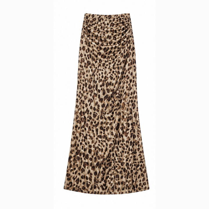 Velora™ – Curvy-Fit Leopard Print Maxi Skirt