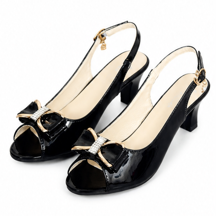 Belluna™ – Rhinestone Bow Slingback Heels