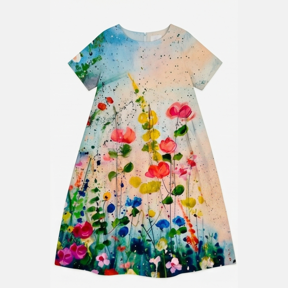 Luna™ – Artsy Print Midi Dress for Curves