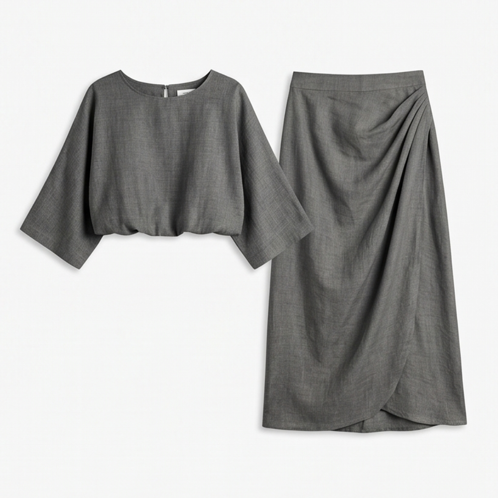Lunavia™ Kimono Sleeve Two-Piece Set for Effortless Elegance