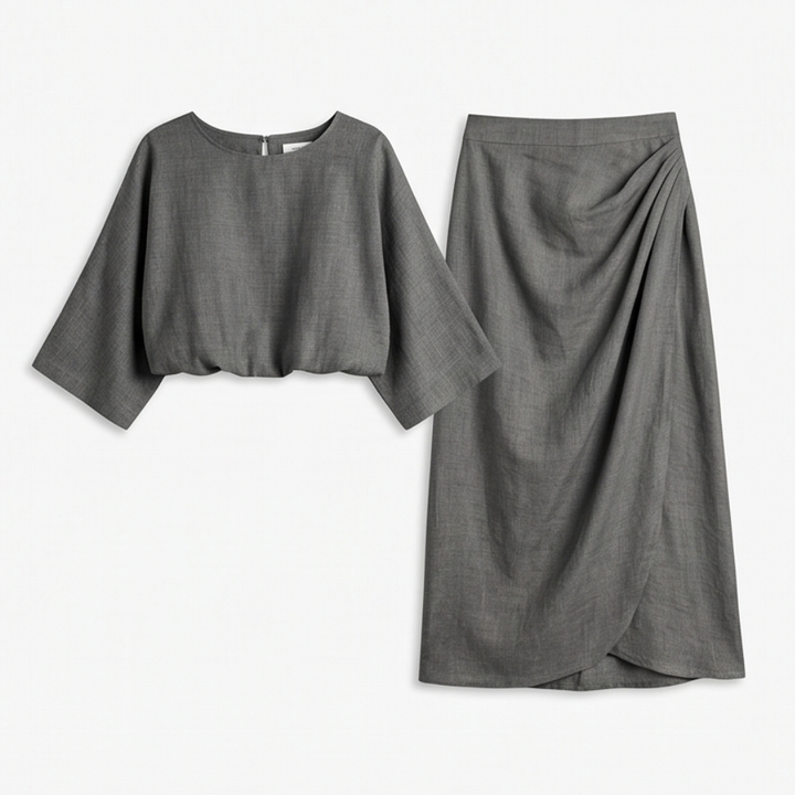 Lunavia™ Kimono Sleeve Two-Piece Set for Effortless Elegance