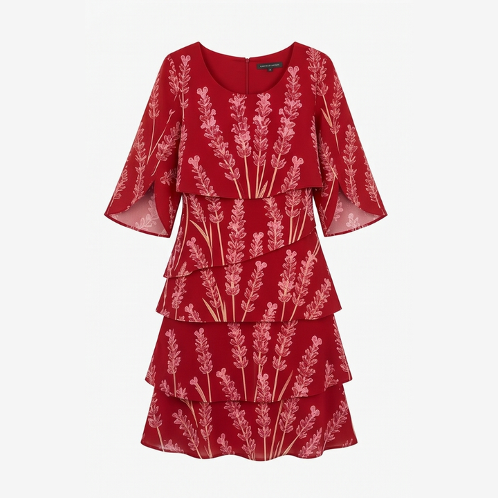 Lumielle™ Tiered Floral Midi Dress for Special Occasions