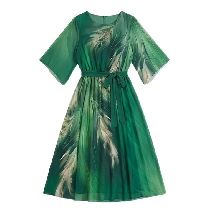 Aurelinea™ Painted Chiffon Maxi Dress