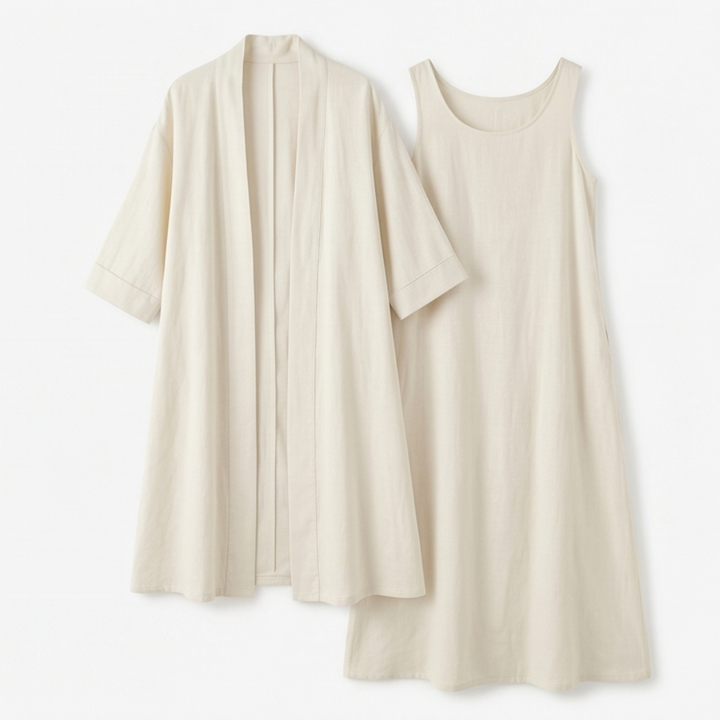 Lunavia™ Linen Cotton Two Piece Set with Duster