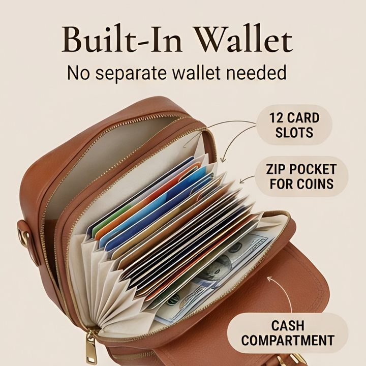 Carrina™ – Compact Crossbody Bag with Built-In Wallet