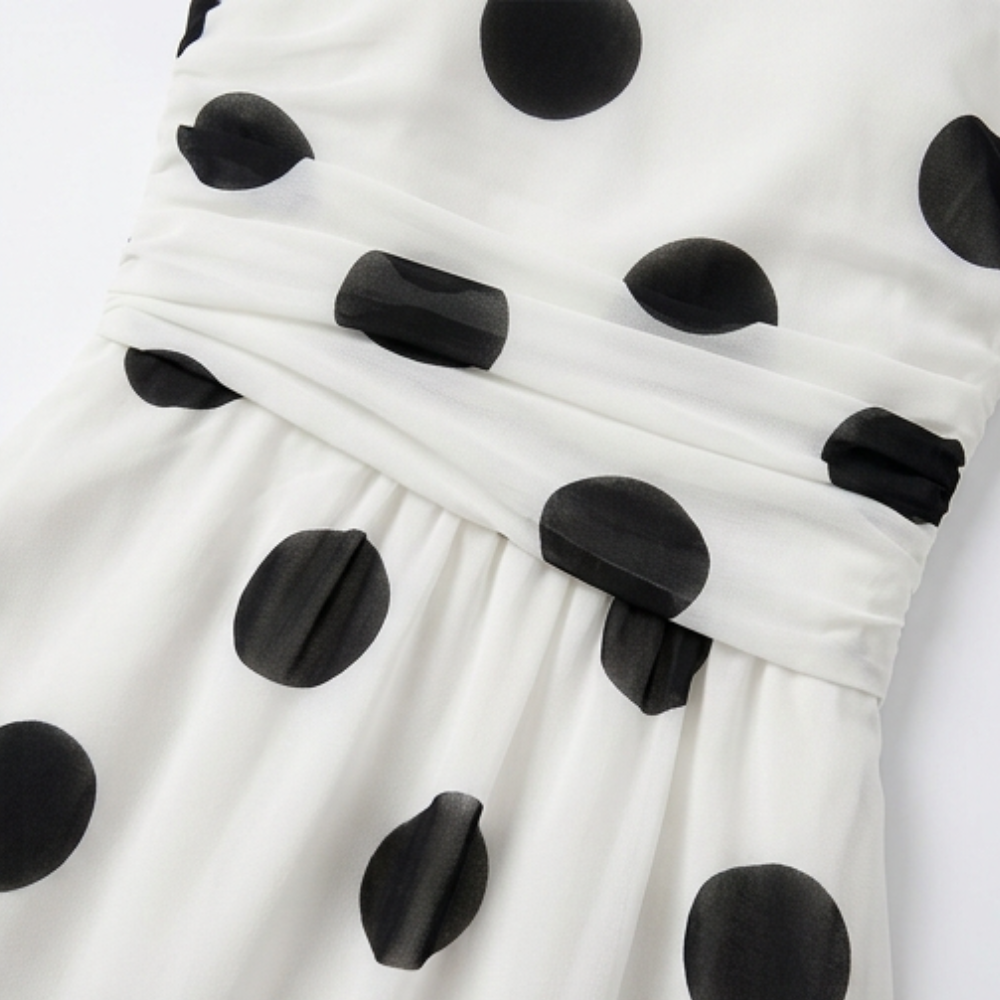 Soliana™ – Sheer Tiered Polka Dot Dress