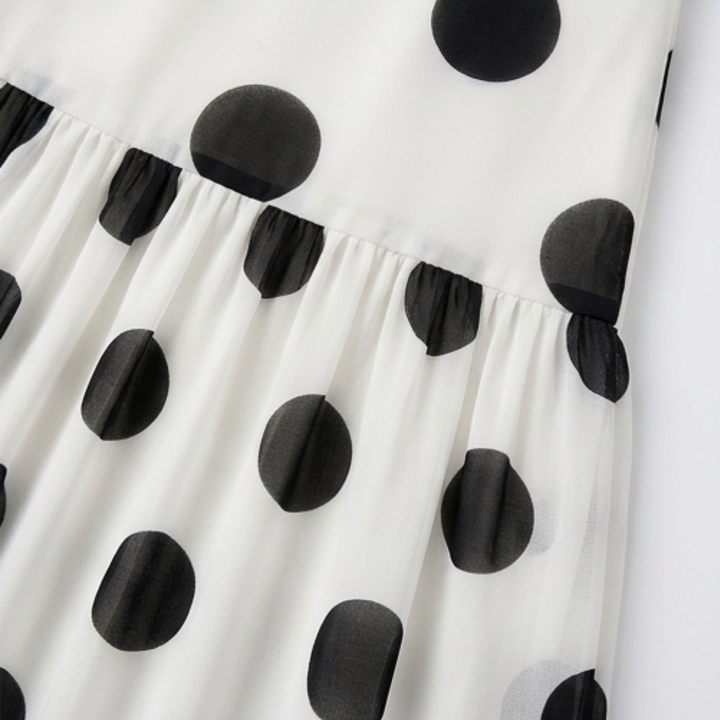 Soliana™ – Sheer Tiered Polka Dot Dress