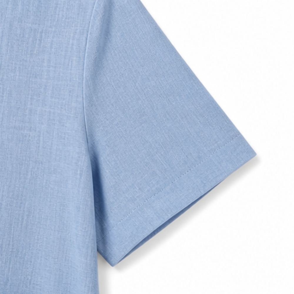 Lunavia™ – Cotton-Linen Asymmetric Button Midi Dress