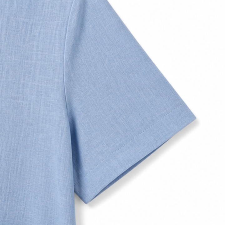 Lunavia™ – Cotton-Linen Asymmetric Button Midi Dress