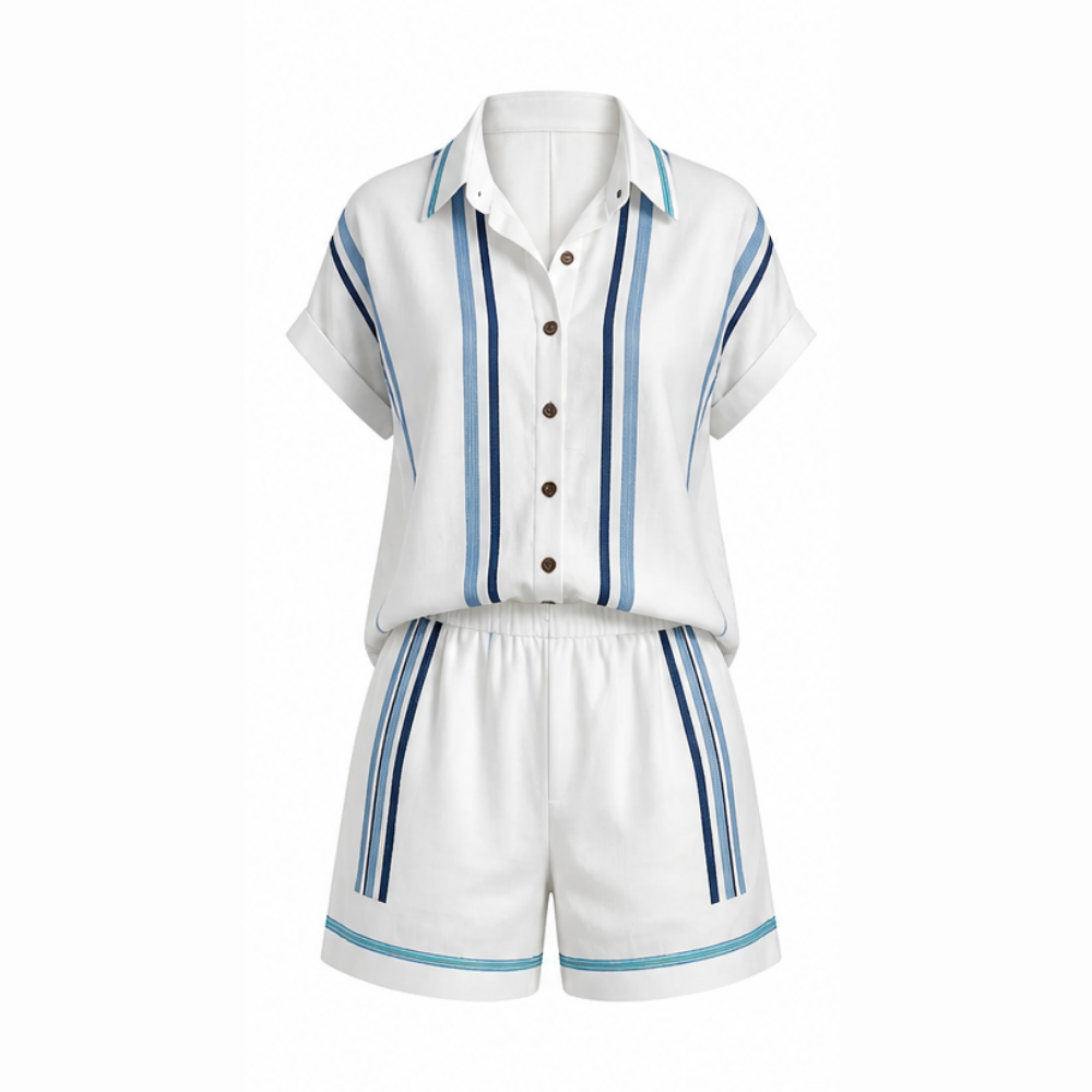 Tara - Coastal Shirt and Shorts Set