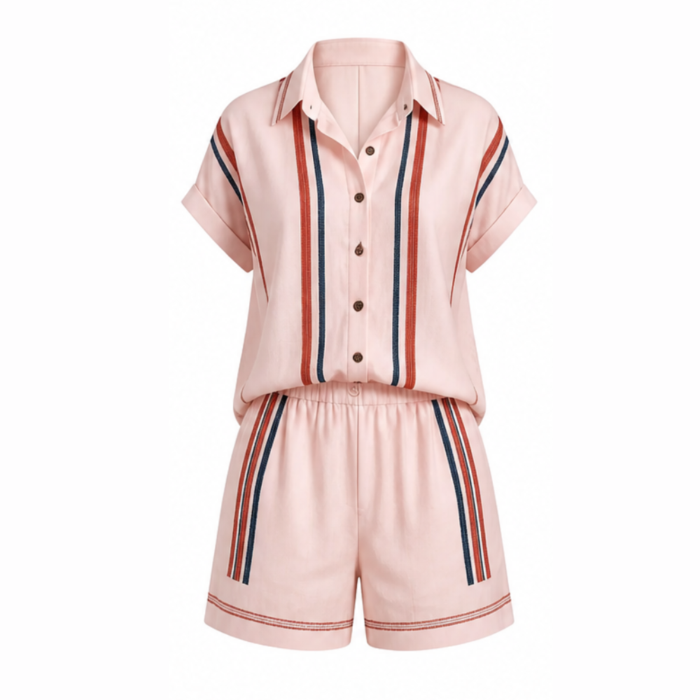 Tara - Coastal Shirt and Shorts Set