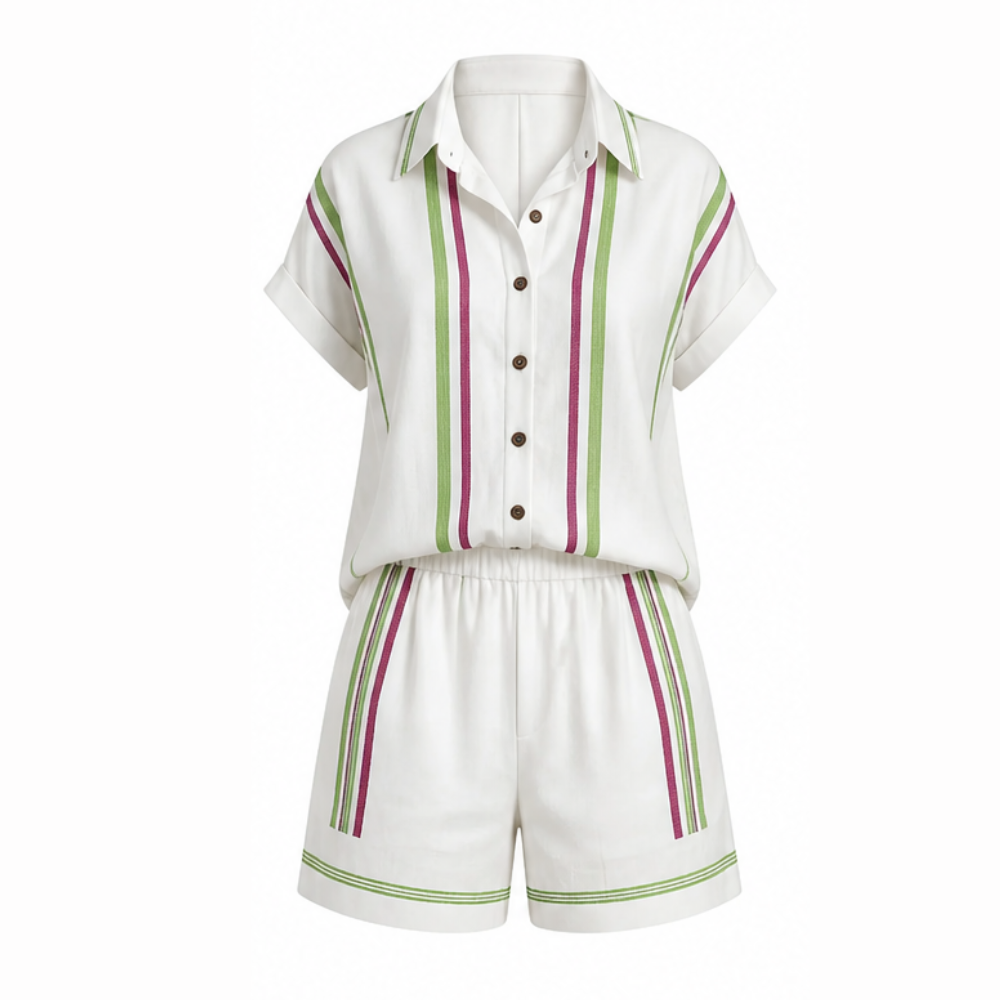 Tara - Coastal Shirt and Shorts Set