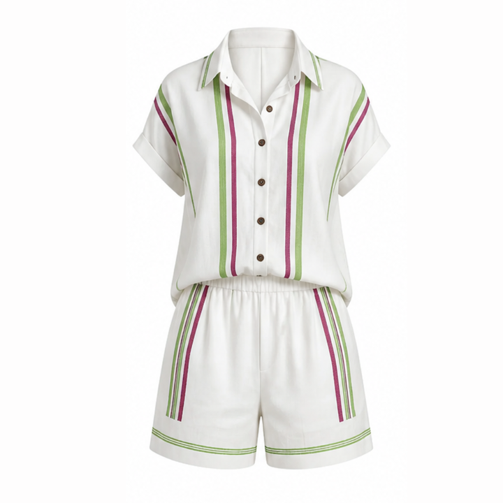 Tara - Coastal Shirt and Shorts Set